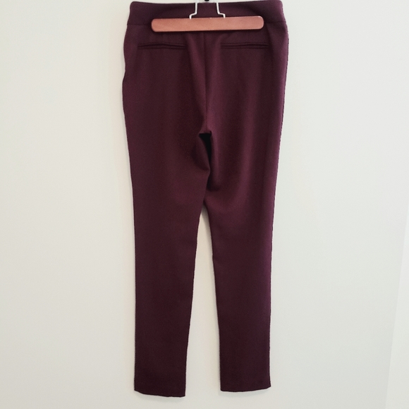 Summer NWOT Burgundy Pleated Pants Office Business Formal Tapered Trousers - Picture 2 of 7